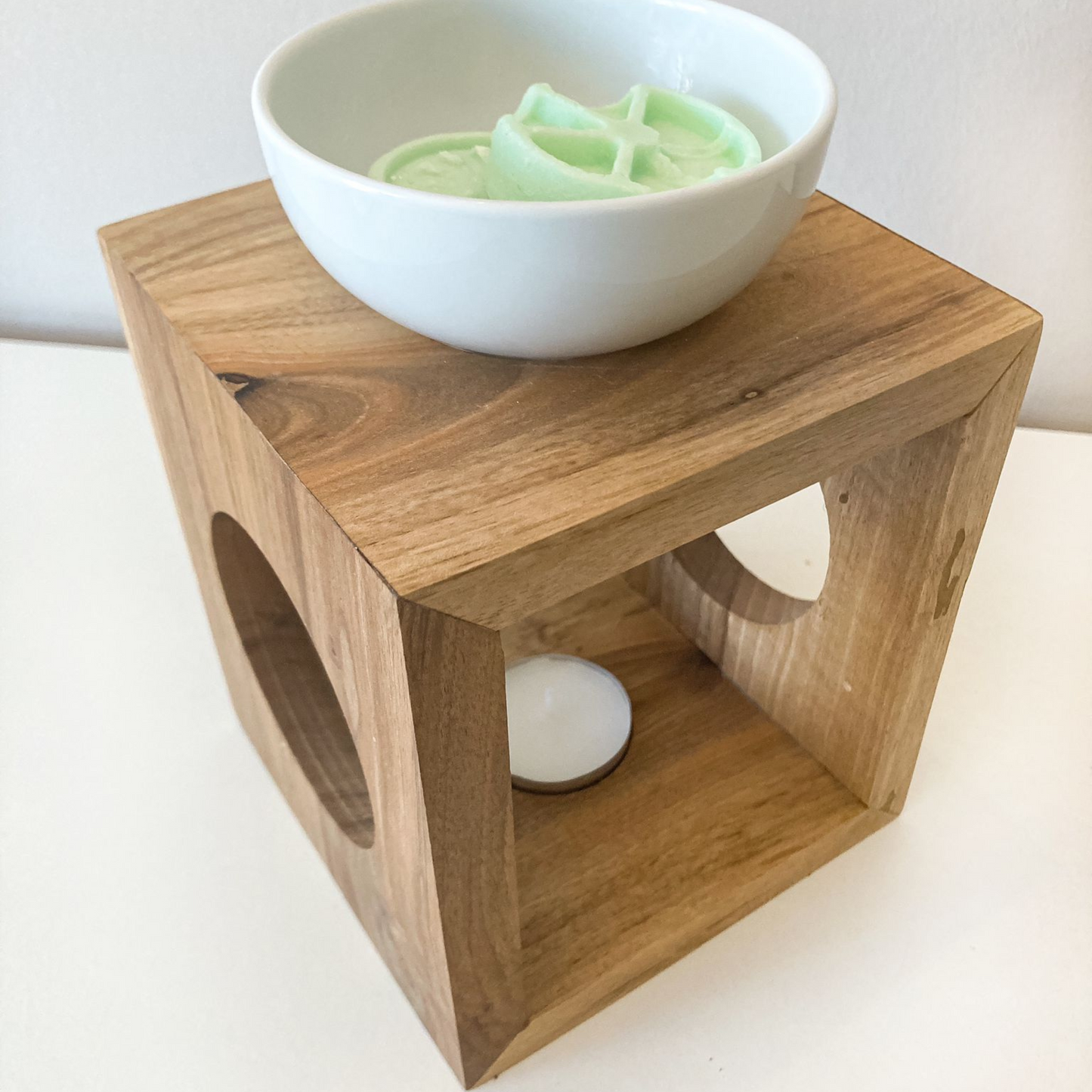 Handmade wooden wax melt burner