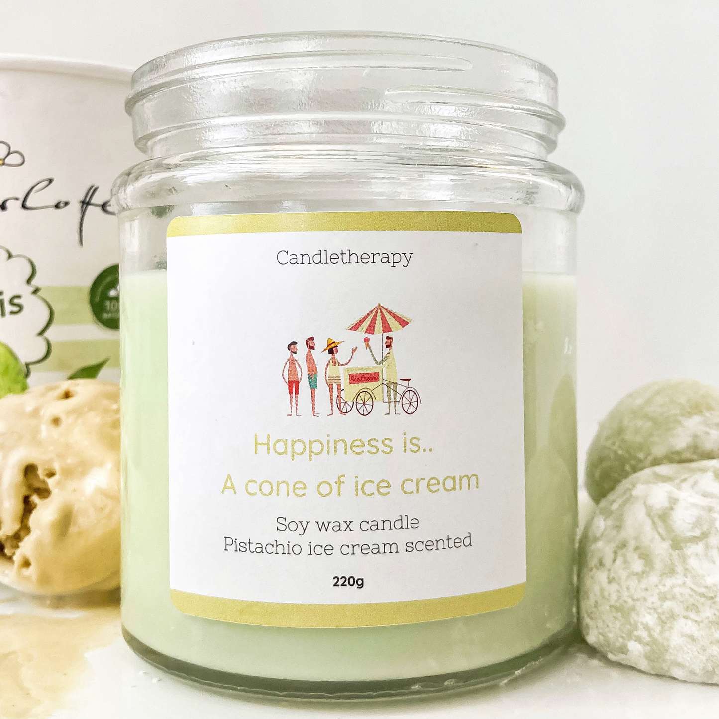 Pistachio Ice cream candle