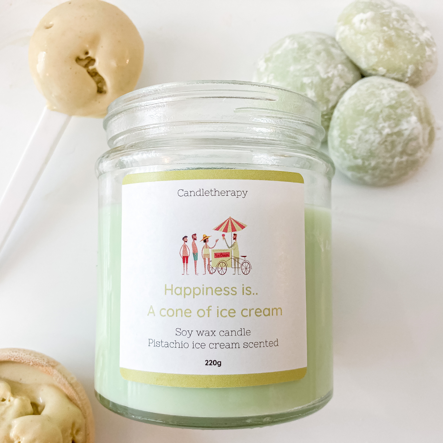 Pistachio Ice cream candle