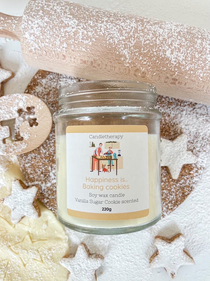 Vanilla sugar cookies scented candle from soy wax // 220g, Soy Wax, gift idea, cookies, candle in jar, gift for her, valentinesdaygift